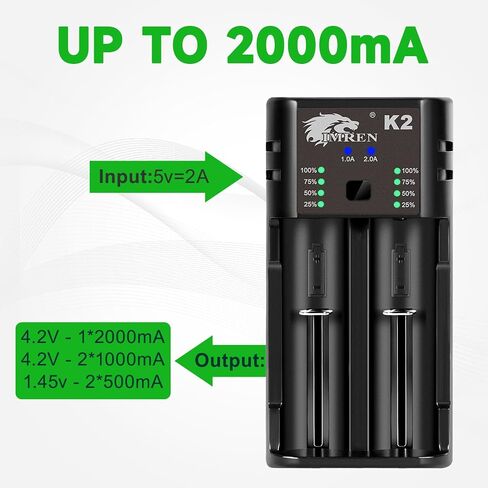 IMREN 18650 Rechargeable Battery Charger,Fast Charge Rechargeable for 3.7V 21700 Battery 14500 10400 18500 18350 18650 18700 20700 21700 22650 26650,1.2V Ni-MH/Ni-Cd AA AAA C Battery(4 Bay) in Saudi Arabia