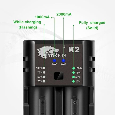 IMREN 18650 Rechargeable Battery Charger,Fast Charge Rechargeable for 3.7V 21700 Battery 14500 10400 18500 18350 18650 18700 20700 21700 22650 26650,1.2V Ni-MH/Ni-Cd AA AAA C Battery(4 Bay) in Saudi Arabia