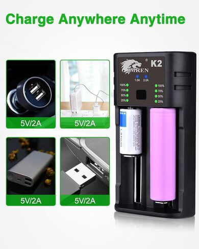 IMREN 18650 Rechargeable Battery Charger,Fast Charge Rechargeable for 3.7V 21700 Battery 14500 10400 18500 18350 18650 18700 20700 21700 22650 26650,1.2V Ni-MH/Ni-Cd AA AAA C Battery(4 Bay) in Saudi Arabia