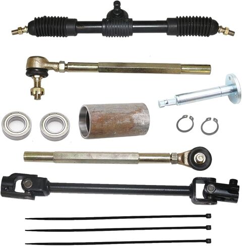 PRO BAT 320mm/12.6'' Steel Adjustable Steering Rack Power Steering Shaft Tie Rod Rack Kit For 110cc 125cc 150cc Go Cart Golf Buggy UTV, Black in Saudi Arabia