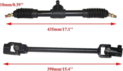 PRO BAT 320mm/12.6'' Steel Adjustable Steering Rack Power Steering Shaft Tie Rod Rack Kit For 110cc 125cc 150cc Go Cart Golf Buggy UTV, Black in Saudi Arabia