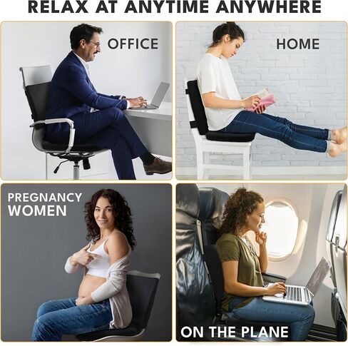 EcoNour Gel Seat Cushion & Lumbar Support Pillow | Back Support for Office chair, Gaming, Wheel Chair & Car Seat | Gel Seat Cushion for Back and Butt Support, Tailbone, Sciatica & Coccyx Pain Relief in Saudi Arabia
