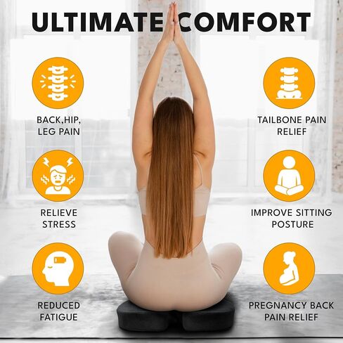 EcoNour Gel Seat Cushion & Lumbar Support Pillow | Back Support for Office chair, Gaming, Wheel Chair & Car Seat | Gel Seat Cushion for Back and Butt Support, Tailbone, Sciatica & Coccyx Pain Relief in Saudi Arabia