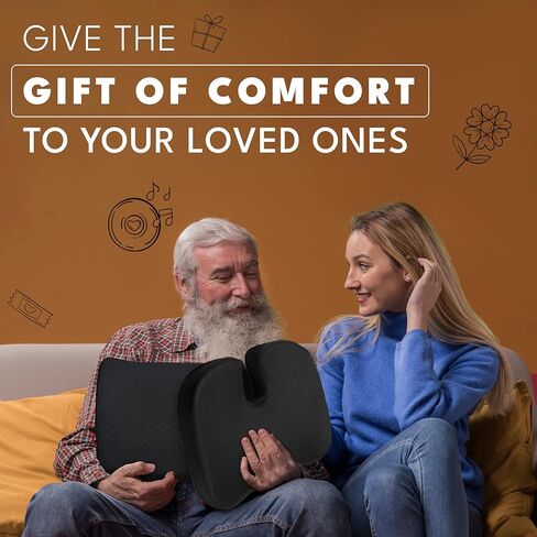 EcoNour Gel Seat Cushion & Lumbar Support Pillow | Back Support for Office chair, Gaming, Wheel Chair & Car Seat | Gel Seat Cushion for Back and Butt Support, Tailbone, Sciatica & Coccyx Pain Relief in Saudi Arabia