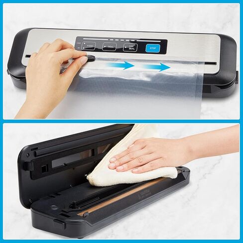 Vacuum Sealer Machine, INKBIRD Powerful 130W High Power with Liquid/Moist/Dry 6-Food Modes, Compact Food Preservation System with Cutter, Full Start Kit with Pre-cut Bags*10 (8''*11.8''), EXT-VAC in Saudi Arabia