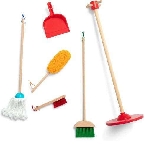 Melissa & Doug Let's Play House Dust! Sweep! Mop! 6 Piece Pretend Play Set - Toddler Toy Cleaning Set, Pretend Home Cleaning Play Set, Kids Broom And Mop Set For Ages 3+ in Saudi Arabia
