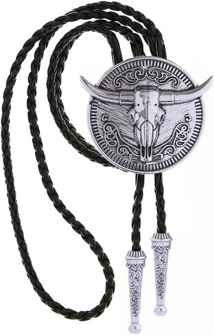 GelConnie Longhorn Bull Bolo Tie for Men Native American Western Cowboy Leather Necktie Bolo Necklace for Women Gold Texas in Kuwait