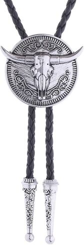 GelConnie Longhorn Bull Bolo Tie for Men Native American Western Cowboy Leather Necktie Bolo Necklace for Women Gold Texas in Kuwait