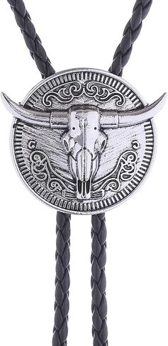 GelConnie Longhorn Bull Bolo Tie for Men Native American Western Cowboy Leather Necktie Bolo Necklace for Women Gold Texas in Kuwait