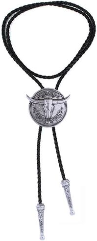 GelConnie Longhorn Bull Bolo Tie for Men Native American Western Cowboy Leather Necktie Bolo Necklace for Women Gold Texas in Kuwait