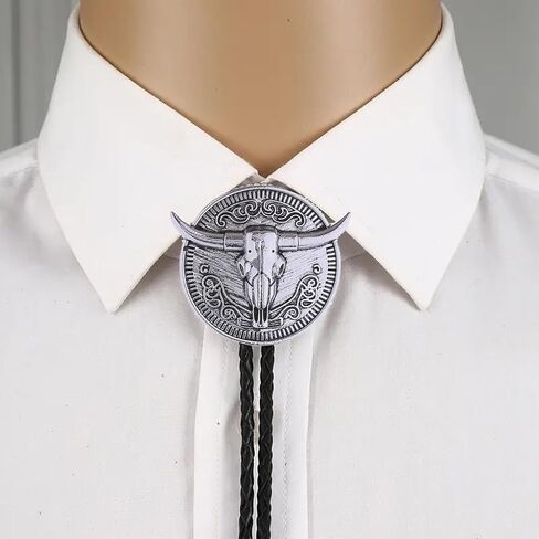 GelConnie Longhorn Bull Bolo Tie for Men Native American Western Cowboy Leather Necktie Bolo Necklace for Women Gold Texas in Kuwait