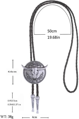 GelConnie Longhorn Bull Bolo Tie for Men Native American Western Cowboy Leather Necktie Bolo Necklace for Women Gold Texas in Kuwait