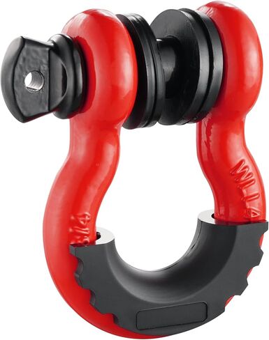 VEVOR 3/4" D-Ring Shackle, 2 Pack Alloy Steel Shackles 62832 lbs (28.5 Ton) Break Strength with 7/8" Screw Pin, Isolators & Washers, Heavy Duty Off Road Vehicle Recovery Shackle for Jeep Truck, Red in Saudi Arabia