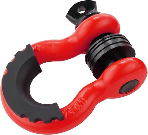 VEVOR 3/4" D-Ring Shackle, 2 Pack Alloy Steel Shackles 62832 lbs (28.5 Ton) Break Strength with 7/8" Screw Pin, Isolators & Washers, Heavy Duty Off Road Vehicle Recovery Shackle for Jeep Truck, Red in Saudi Arabia