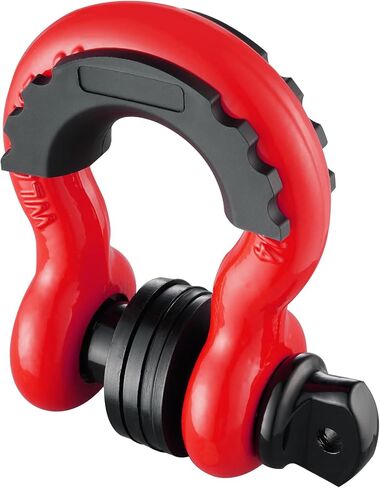 VEVOR 3/4" D-Ring Shackle, 2 Pack Alloy Steel Shackles 62832 lbs (28.5 Ton) Break Strength with 7/8" Screw Pin, Isolators & Washers, Heavy Duty Off Road Vehicle Recovery Shackle for Jeep Truck, Red in Saudi Arabia