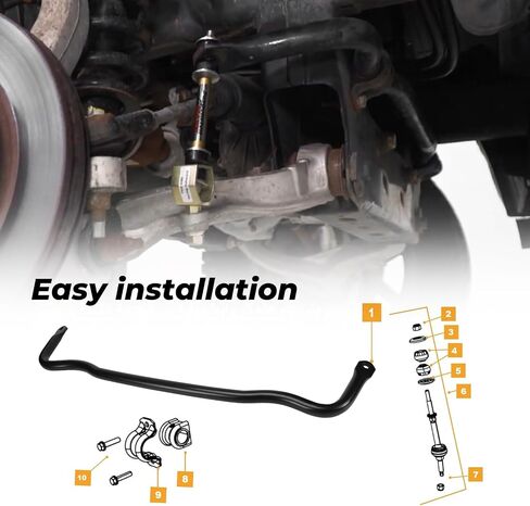 Stabilizer Bar 55398938AC Front Sway Bar Suspension Stabilizer Bar Assembly Compatible with Dodge Ram (2009-2010)1500，Compatible with Ram (2011-2018)1500,Compatible with Ram (2019-2022)1500 Classic in Saudi Arabia