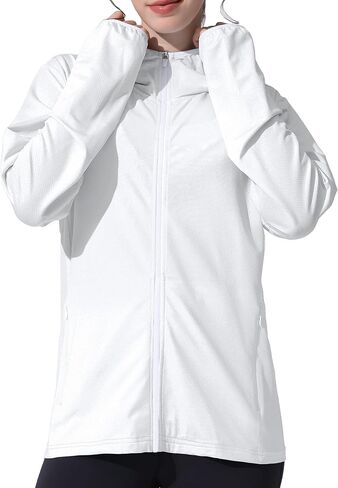 Women's UPF 70+ Sun Protection Hooded Jacket Lightweight Long Sleeve Sun Shirt for Women with Pocket in Saudi Arabia
