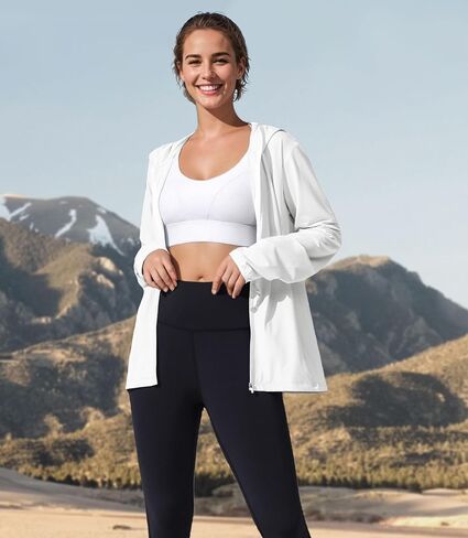 Women's UPF 70+ Sun Protection Hooded Jacket Lightweight Long Sleeve Sun Shirt for Women with Pocket in Saudi Arabia