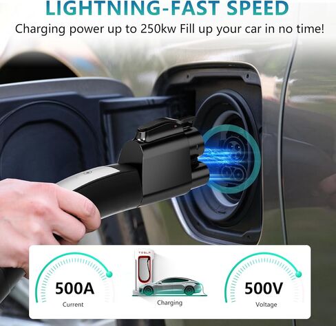 NACS to CCS Adapter, Electric Vehicle Charging Adapter for Tesla V1/V2/V3/V4 DC Charging Stations for Ford and Rivian Full Electric Models, 500A, 250 kW DC Fast Charging, NACS to CCS1 Adapter in Saudi Arabia