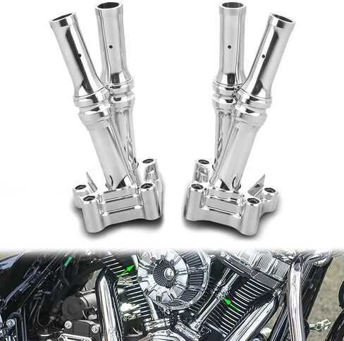 Twin Cam Engine Parts Chrome Gauge Pushrod Lifter Block Covers for Harley Road King FLHR Street Glide Fat Boy Softail Slim FLS Deuce FXSTD Street Bob (pushrod Block Cover) in Saudi Arabia