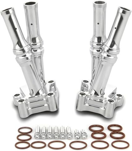 Twin Cam Engine Parts Chrome Gauge Pushrod Lifter Block Covers for Harley Road King FLHR Street Glide Fat Boy Softail Slim FLS Deuce FXSTD Street Bob (pushrod Block Cover) in Saudi Arabia