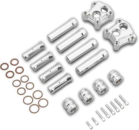 Twin Cam Engine Parts Chrome Gauge Pushrod Lifter Block Covers for Harley Road King FLHR Street Glide Fat Boy Softail Slim FLS Deuce FXSTD Street Bob (pushrod Block Cover) in Saudi Arabia