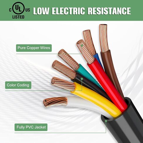 SCITOO 3 in 1 ABS & Power Air Line Hose Wrap 15 Ft, 7 Way Electrical Cable Air Lines with Handle Grip Airlines for Semi Truck Trailer Tractor in Saudi Arabia