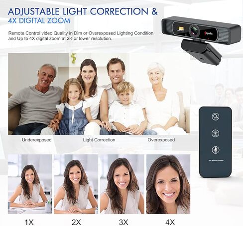 Angetube 4K Streaming Webcam with Light Ultra HD Autofocus Web Camera with Microphone - USB Gaming Web Cam Built-in Privacy Cover, Sony Sensor for PC MAC Computer Laptop Desktop, Meeting Video Call in Kuwait