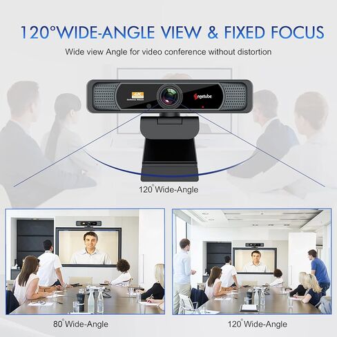 Angetube 4K Streaming Webcam with Light Ultra HD Autofocus Web Camera with Microphone - USB Gaming Web Cam Built-in Privacy Cover, Sony Sensor for PC MAC Computer Laptop Desktop, Meeting Video Call in Kuwait