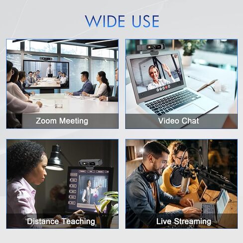 Angetube 4K Streaming Webcam with Light Ultra HD Autofocus Web Camera with Microphone - USB Gaming Web Cam Built-in Privacy Cover, Sony Sensor for PC MAC Computer Laptop Desktop, Meeting Video Call in Kuwait