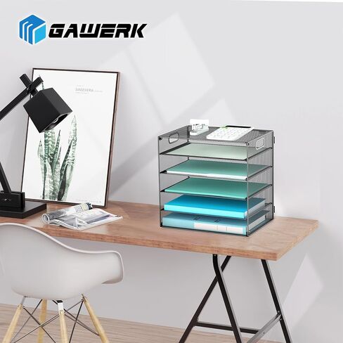 منظم ورق لدرج الرسائل مكون من 6 طبقات مع مقبض، منظم ورق لملفات المكتب الشبكي العقلي للمكتب والمنزل والمدرسة، أسود، عبوة واحدة in Kuwait