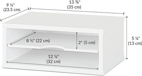 Ballucci File Organizer, 2-Tier Document Paper Sorter, Stackable Wood Desk Organizer Mail Holder, Monitor Stand with Storage Shelves, White in Saudi Arabia