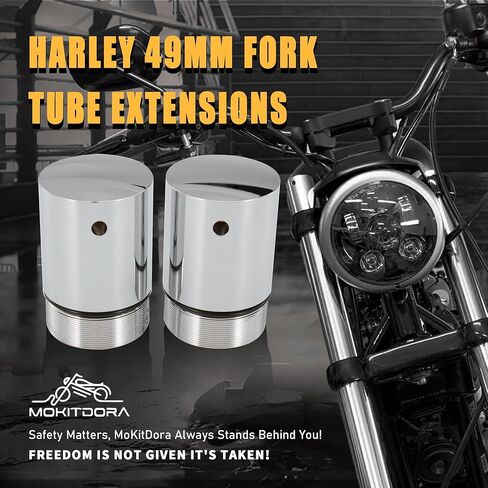 MoKitDora Fork Tube 2.5" Extensions 49mm for 2014-up Harley Touring Street Glide Road Glide Road King 2006-2017 Harley Dyna 2013-2017 FXSB Softail Breakout 2002-2017 Harley V-Rod in Saudi Arabia