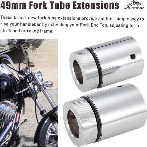 MoKitDora Fork Tube 2.5" Extensions 49mm for 2014-up Harley Touring Street Glide Road Glide Road King 2006-2017 Harley Dyna 2013-2017 FXSB Softail Breakout 2002-2017 Harley V-Rod in Saudi Arabia