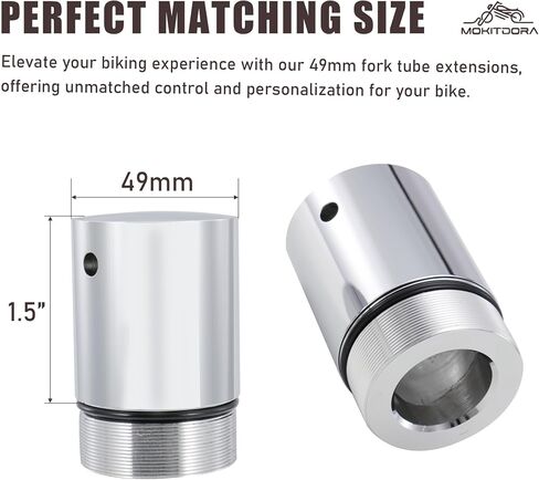MoKitDora Fork Tube 2.5" Extensions 49mm for 2014-up Harley Touring Street Glide Road Glide Road King 2006-2017 Harley Dyna 2013-2017 FXSB Softail Breakout 2002-2017 Harley V-Rod in Saudi Arabia