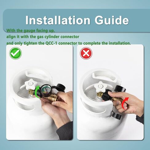 SHINESTAR 2-Pack Universal Propane Tank Gauge Level Indicator for RVs, Grills, and Heaters, QCC1/Type1 Connection, Compatible with 5-20 Pound LP Gas Cylinders in Saudi Arabia