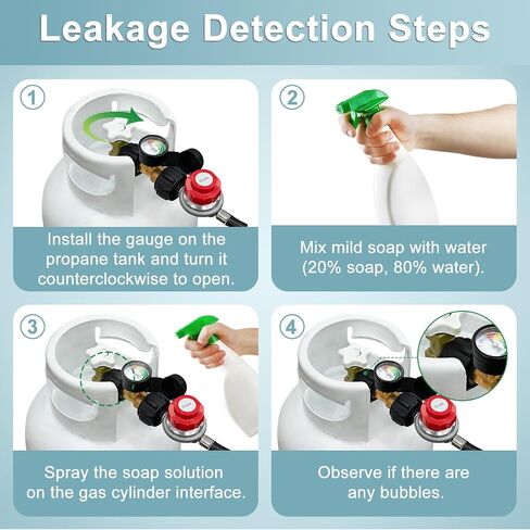SHINESTAR 2-Pack Universal Propane Tank Gauge Level Indicator for RVs, Grills, and Heaters, QCC1/Type1 Connection, Compatible with 5-20 Pound LP Gas Cylinders in Saudi Arabia