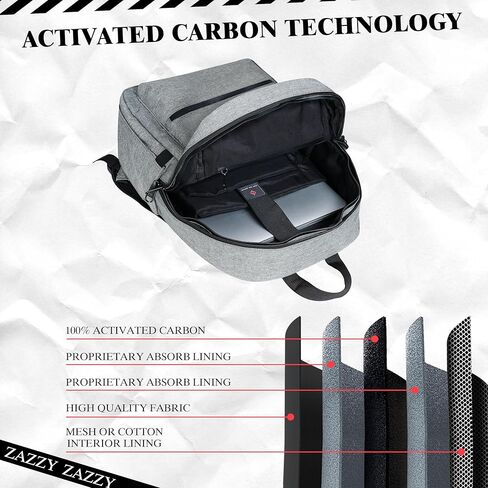 ZAZZY Smell Proof Backpack Rogue, Weather Resistant Lockable Odor Proof Bag,Expandable Smell Proof Bag Black in Kuwait