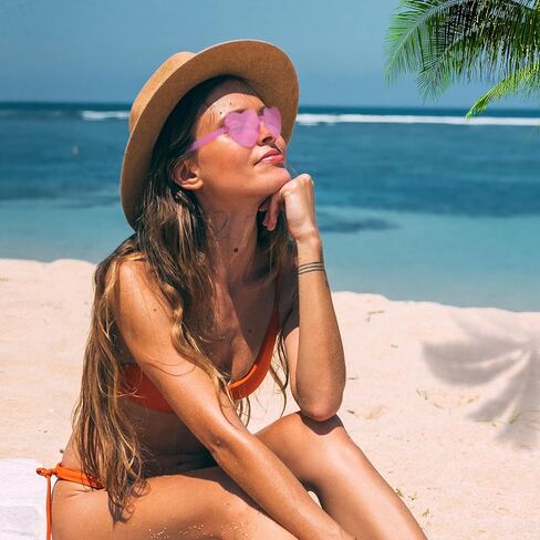 10 أزواج من النظارات الشمسية على شكل قلب أحمر للنساء بدون إطار نظارات على شكل قلب شفاف هدايا لحفلات العزوبية in Saudi Arabia