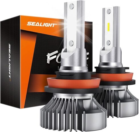 SEALIGHT H11 LED Fog Light Bulbs, 6000LM 6500K White H8 H9 H16 Fog Lights Bulb, Super Penetration 16 CSP Chips Led Light, Ultra-High Heat Dissipation Performance, Non-polarity, Pack of 2 in Saudi Arabia