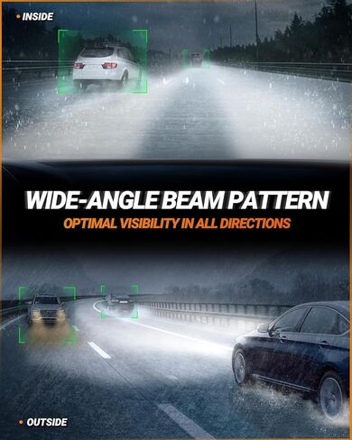 SEALIGHT H11 LED Fog Light Bulbs, 6000LM 6500K White H8 H9 H16 Fog Lights Bulb, Super Penetration 16 CSP Chips Led Light, Ultra-High Heat Dissipation Performance, Non-polarity, Pack of 2 in Saudi Arabia