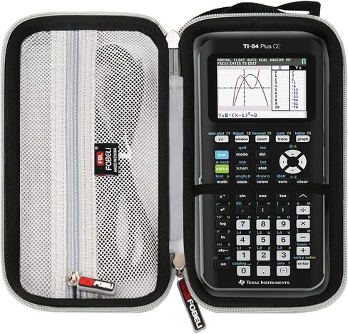 حافظة صلبة لجهاز Texas Instruments TI-84 Plus CE/TI-84 Plus/TI-Nspire CX II CAS/TI-83 Plus/TI-89 Titanium/TI-85/TI-86/Casio fx-9750GIII حاسبة الرسوم البيانية الملونة (أسود) +رمادي) in Saudi Arabia