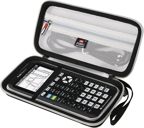 حافظة صلبة لجهاز Texas Instruments TI-84 Plus CE/TI-84 Plus/TI-Nspire CX II CAS/TI-83 Plus/TI-89 Titanium/TI-85/TI-86/Casio fx-9750GIII حاسبة الرسوم البيانية الملونة (أسود) +رمادي) in Saudi Arabia