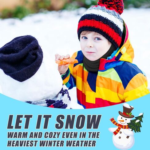 3 Pcs Kids Neck Warmer Winter Knitted Neck Gaiter Kids Infinity Scarf Circle Loop for Toddler Boys Girls Black Red Grey in Kuwait