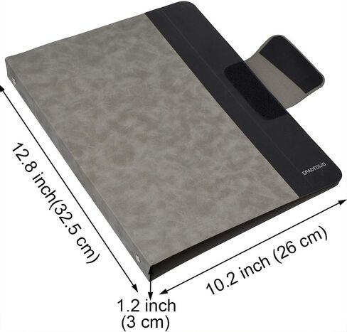 3 Ring Binder Padfolio File Folder, Business and Interview Portfolio with 3-Ring Binder, Clipboard (Gray) in Saudi Arabia