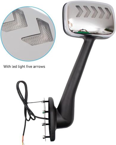 Chrome Hood Mirror Assembly with LED light Five Arrows fit for Truck Freightliner Cascadia 2008 LH + RH One Pair in Kuwait