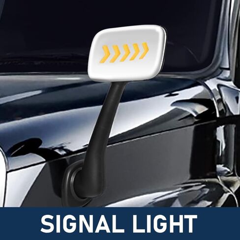 Chrome Hood Mirror Assembly with LED light Five Arrows fit for Truck Freightliner Cascadia 2008 LH + RH One Pair in Kuwait