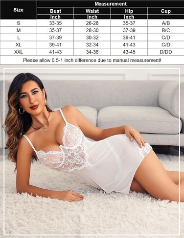 ملابس داخلية Avidlove Underwire للنساء من الدانتيل بيبي دول قميص نوم شبكي بفتحة جانبية ورقبة على شكل حرف V in Saudi Arabia