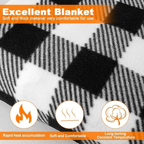 Car Heated Blanket, 12V Car Electric Blanket Fast Heating Fleece Travel Throw for Car Portable Heated Throw for Camping, 59" x 43" in Saudi Arabia