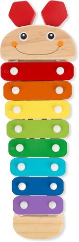 Melissa & Doug Caterpillar Xylophone Musical Toy With Wooden Mallets 15.25" x 6.5" x 1.5 - For Toddlers,Ages 3+,Blue in Saudi Arabia